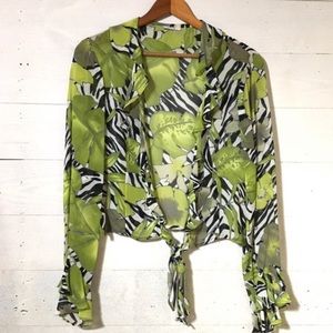 Vintage sheer open blouse by Cache